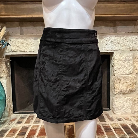 Free People Black Velvet Retro Mini Skirt - Picture 4 of 13
